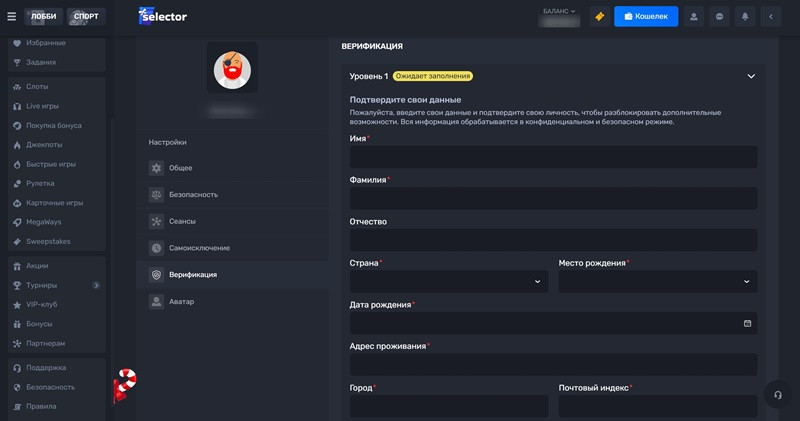 Верификация профиля